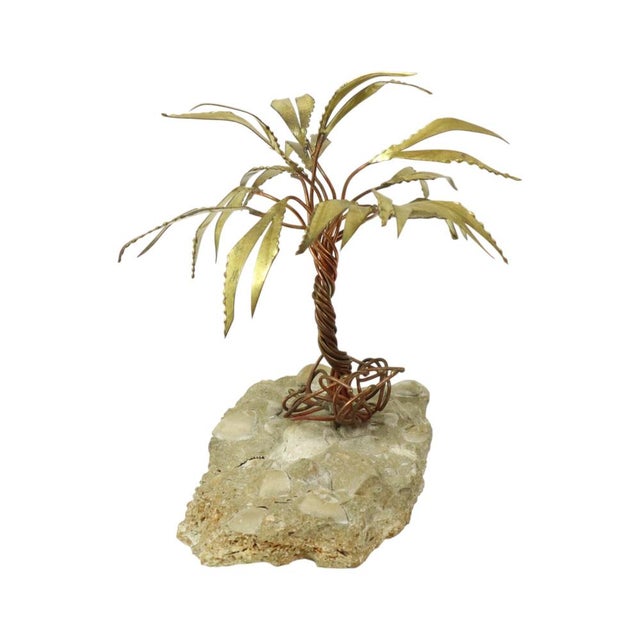 Copper Palm Tree on Rock Sculpture by Daniel Dhaeseleer, 1970s For Sale - Image 11 of 13