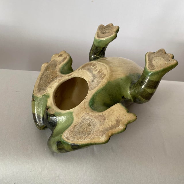 Vintage Green Ceramic Frog For Sale In New York - Image 6 of 9