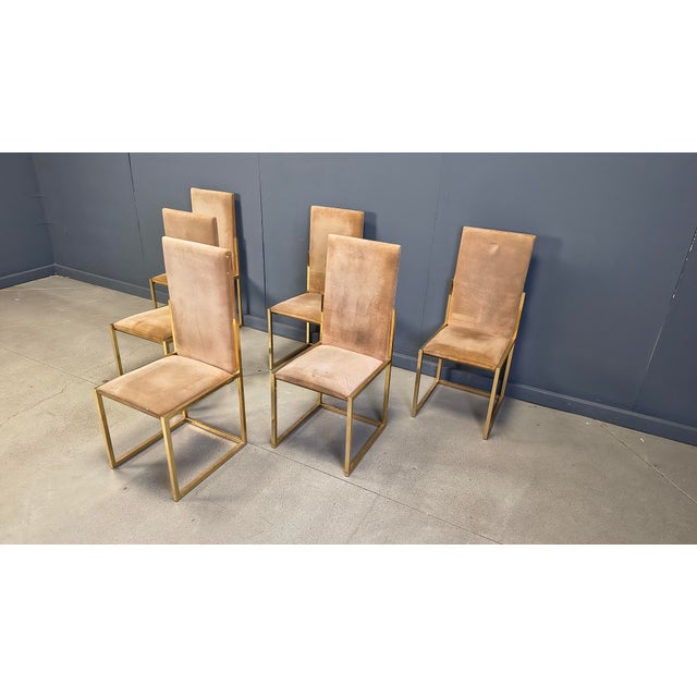 Brass Dining Chairs from Belgochrom, 1970s, Set of 6 For Sale - Image 14 of 17