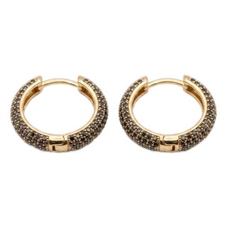 18k Gold Diamond 3.70ct Stud Earrings, New Creation, Pair For Sale