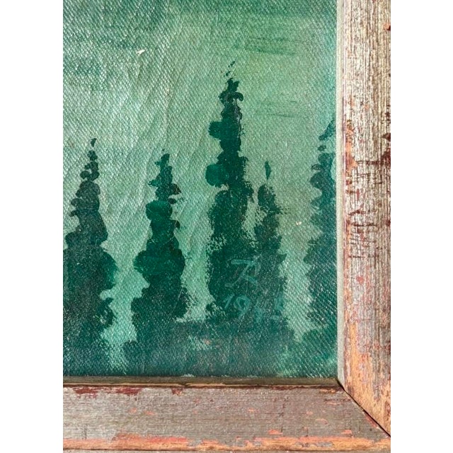 The Hudson River School Mid-Century Hudson River Landscape Painting For Sale - Image 3 of 3