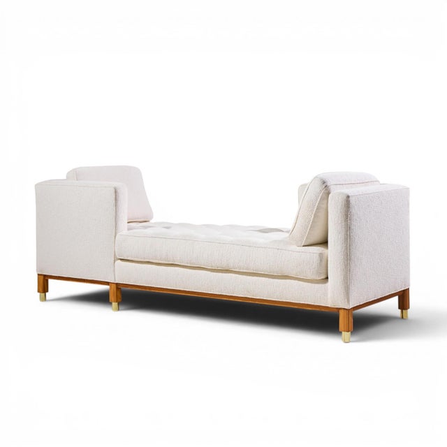 Brown Edward Wormley for Dunbar Style Mid Century Tête-À-Tête Sofa For Sale - Image 8 of 9