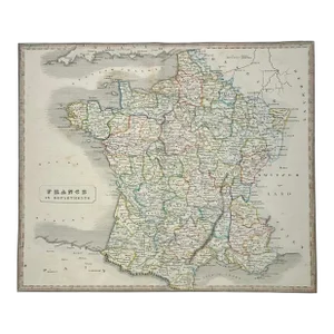 1837 France From Alan Bell's a New General Atlas, London