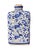 An uncommon Italian maiolica apothecary jar in a striking triangular form, hand-painted in saturated cobalt on a crisp...