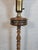 1990s Vintage MCM Torchiere Style Wooden & Brass Floor Lamp Milk Glass Shade For Sale - Image 5 of 10