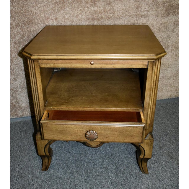 John Stuart Wood Nightstand Accent End Table French Provincial Pull Out Drawer For Sale - Image 10 of 13