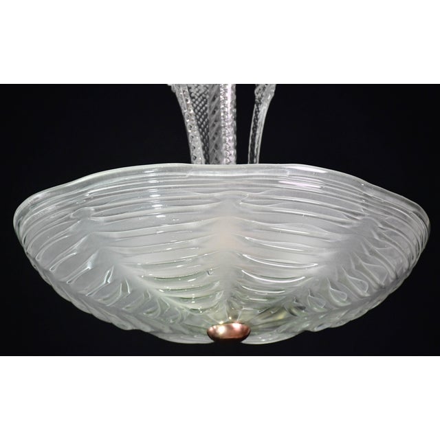 Transparent Luxury Barovier & Toso Chandelier, Murano Pulegoso Glass, 1950s For Sale - Image 8 of 13