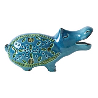 Italian Rimini Blue Hippo Figurine from Italica Ars, 1960s For Sale