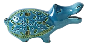 Italian Rimini Blue Hippo Figurine from Italica Ars, 1960s