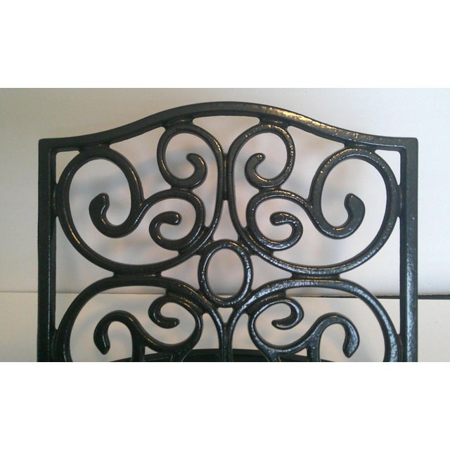 Art Nouveau Black Iron Scroll Cookbook Bible and Book Holder/Easel For Sale - Image 3 of 7