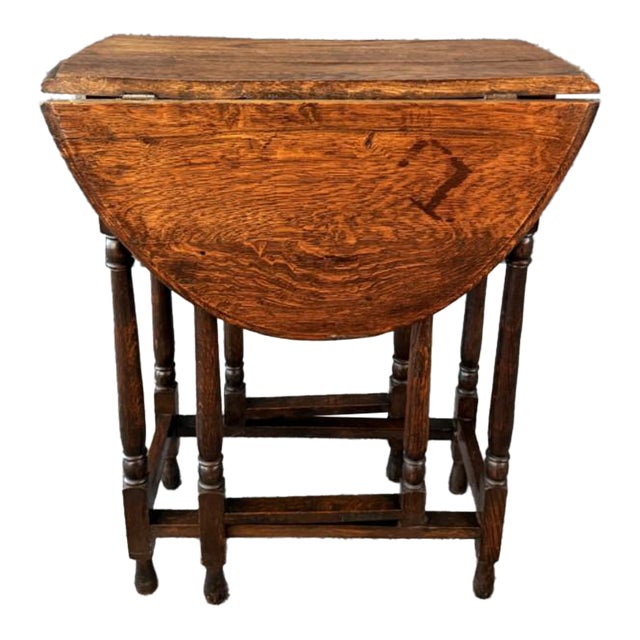 Early 1800’s English Oak Oak Drop Side Table For Sale