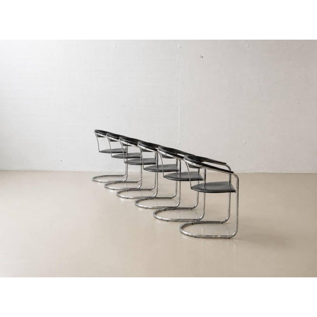 Canasta Cantilever Chairs by Arrben, Italy, 1980s, Set of 6 For Sale - Image 10 of 18
