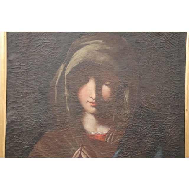 We are pleased to present this captivating religious painting from the Italian school, executed in oil on canvas in the...