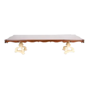 Karges Regency Burled Walnut Double Pedestal Extension Dining Table, Newly Refinished