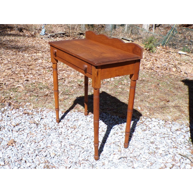 Vintage Maple Country Farmhouse Console Server Dressing Table Writing Desk For Sale - Image 4 of 14