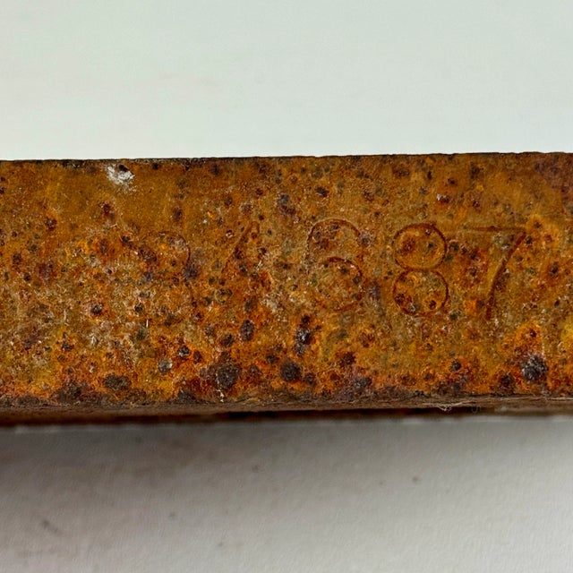 Unique Salvaged Heavy Solid Metal Object With House/Bottle Design as Art Sculpture For Sale - Image 9 of 10