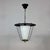 Black Metal and White Opaline Lantern with Brass, France, 1950s For Sale - Image 14 of 18