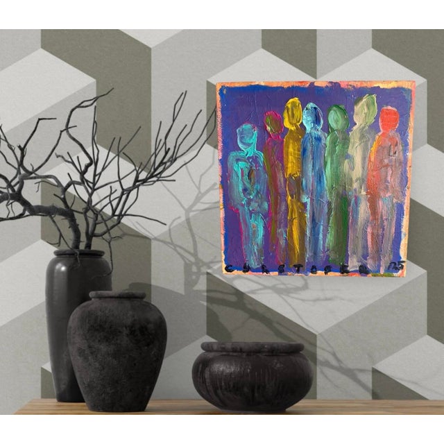 Colorful Abstract Figurative Painting by Artist Christopher Shoemaker, Signed For Sale - Image 9 of 9