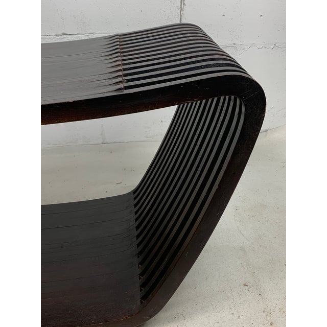 Vintage Dutch Slatted Wooden Wavy Curvy Coffee Table, 1970s For Sale - Image 6 of 15