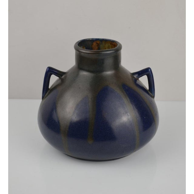 Art Deco Blue Glazed Stoneware Vase by Léon Pointu, France 1920s For Sale - Image 10 of 14