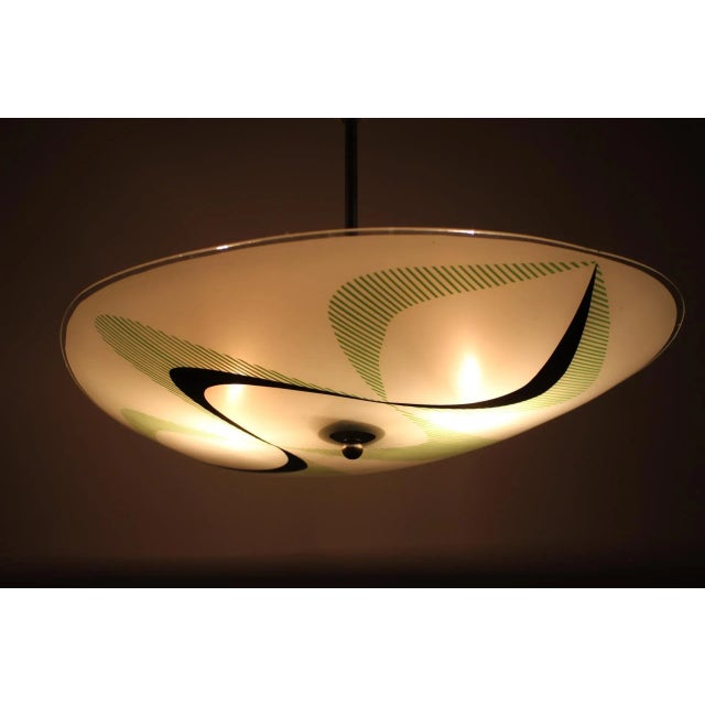 Metal Vintage Glass Pendant Lamp, 1980s For Sale - Image 7 of 9