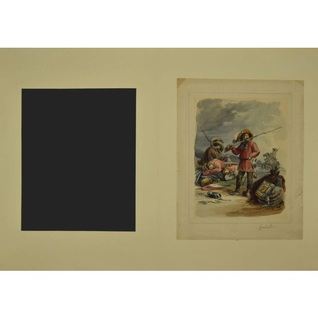 Garibaldi and the Garibaldini is an original lithograph and watercolour realized by an artist of the 19th century. The...