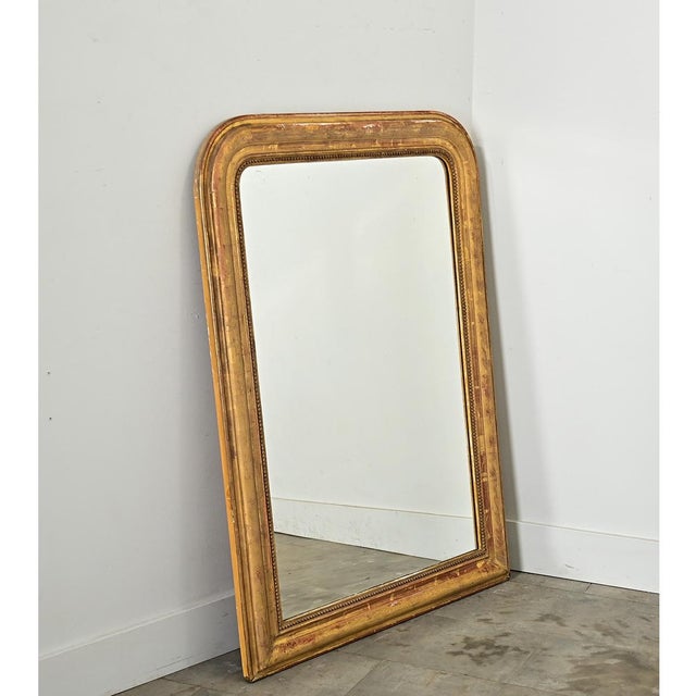 Wood French 19th Century Gold Gilt Louis Philippe Mirror For Sale - Image 7 of 9