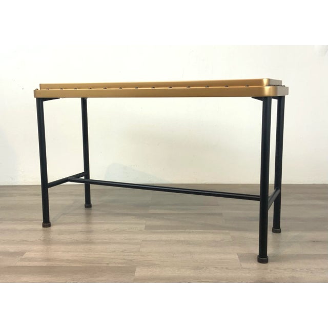 Campaign Style Gold Finished Ace Console Table For Sale In Atlanta - Image 6 of 6