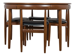Mid-Century Teak Dining Table & Chairs by Hans Olsen for Frem Røjle, 1960s, Set of 5