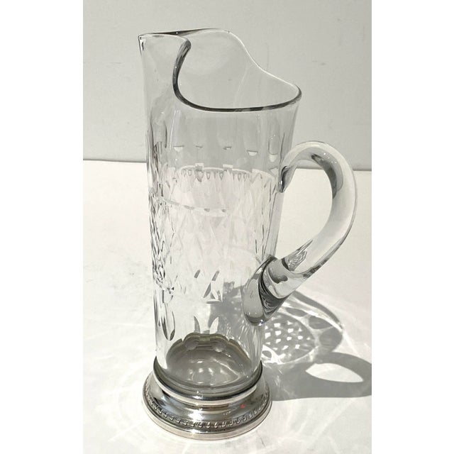 Glass and Sterling Sliver Pitcher English Hallmarks For Sale - Image 10 of 10