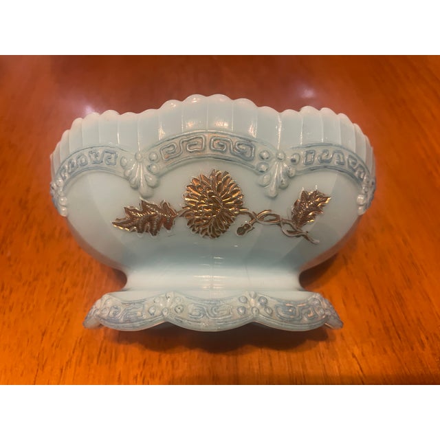 Early 20th Century Antique Northwood Eapg Blue Opalescent Berry With Gold Accents Bowl Set - 5 Piece For Sale - Image 5 of 14