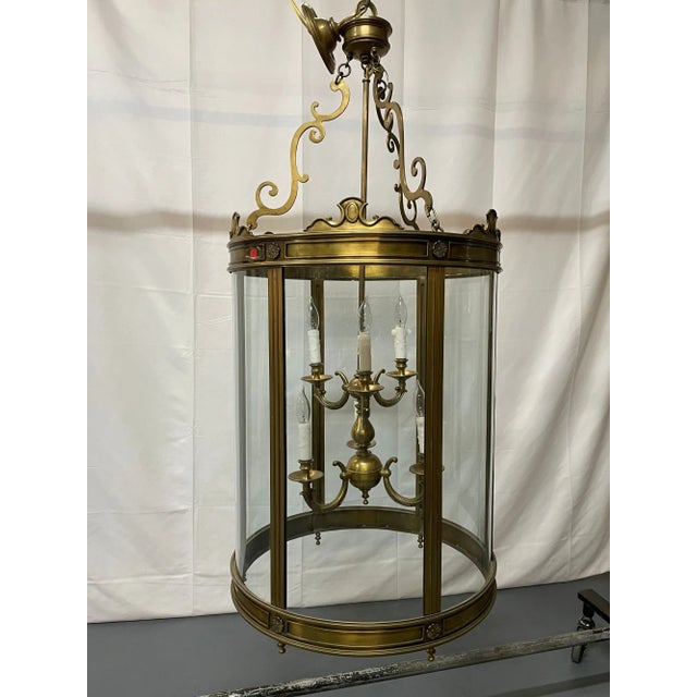 A 19th/Early 20th Century Solid Bronze Gothic Lantern, Six Lights. Circular Having fine bronze escutcheons This large and...