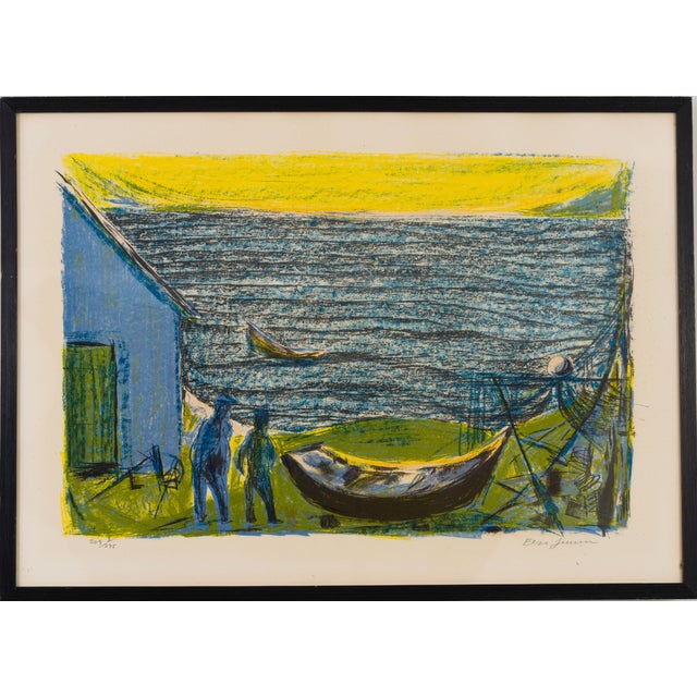 Else Jensen, Danish Coastal Fishermen and Boats 209/275, 1960s, Lithograph For Sale - Image 12 of 12