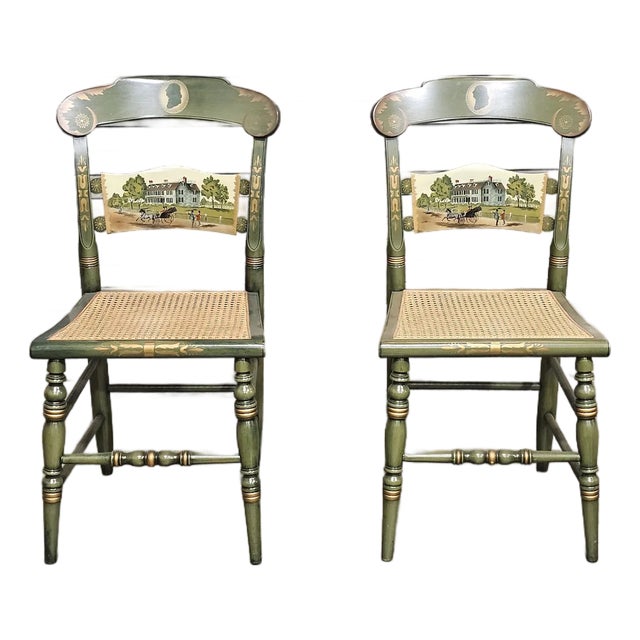 1970s Hitchcock Windsor Chairs with President John Adams - Set of 2 For Sale
