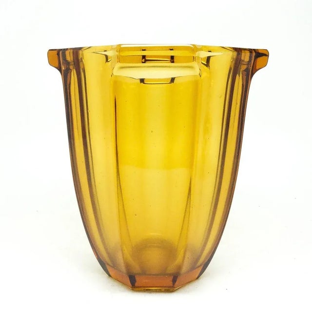 Art Deco Style Glass Vase from R. Schrötter, Inwald, Czechoslovakia, 1930s For Sale - Image 9 of 11