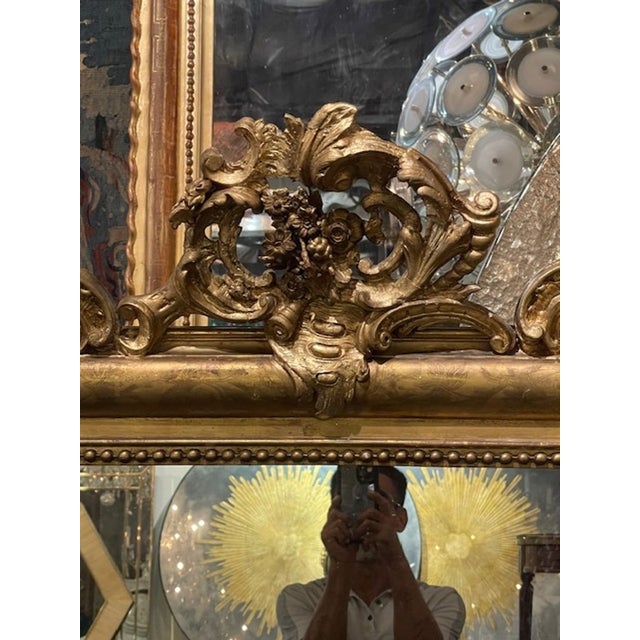 Traditional Fine 19th C. Louis Philippe Carved and Giltwood Mirror For Sale - Image 3 of 8