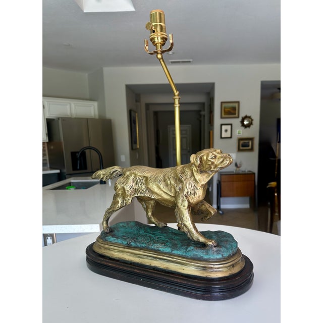 1950s Vintage Brass Hunting Dog Figural Table Table For Sale - Image 5 of 18