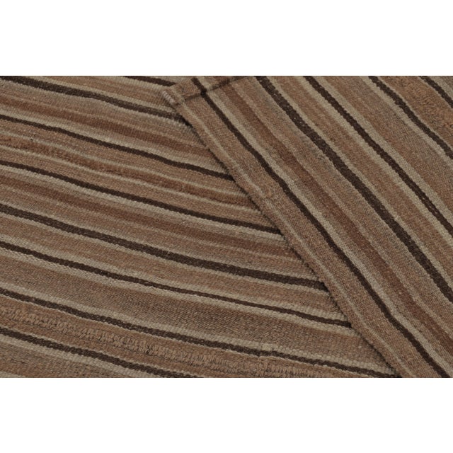 Beige Vintage Persian Kilim, Rich Beige-Brown and Earth Tone Stripes - Rug & Kilim For Sale - Image 8 of 8