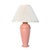 Beautiful Pair of matte pink ceramic Hollywood Regency style table lamps. Lamp bases are in a beautiful urn shape. Lamps...