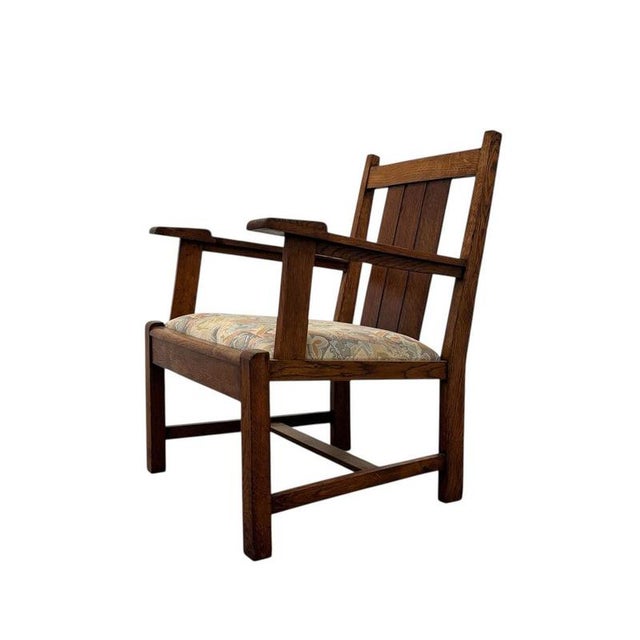 Dutch Hague School Art Deco Oak Armchair, 1920s For Sale - Image 16 of 16