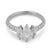 Mid-Century Modern Vintage Diamond Platinum Three Stone Engagement Ring ,Size 5.25 For Sale - Image 3 of 6