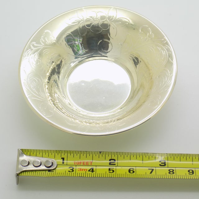 Small Vintage Italian Handmade Silver Bowl with Floral, Palermo, Sicily, Italy, 1970s For Sale - Image 9 of 10