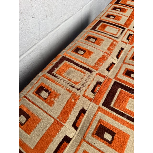 Orange Mid 20th Century Mid-Century Modern Upholstered Bench For Sale - Image 8 of 14
