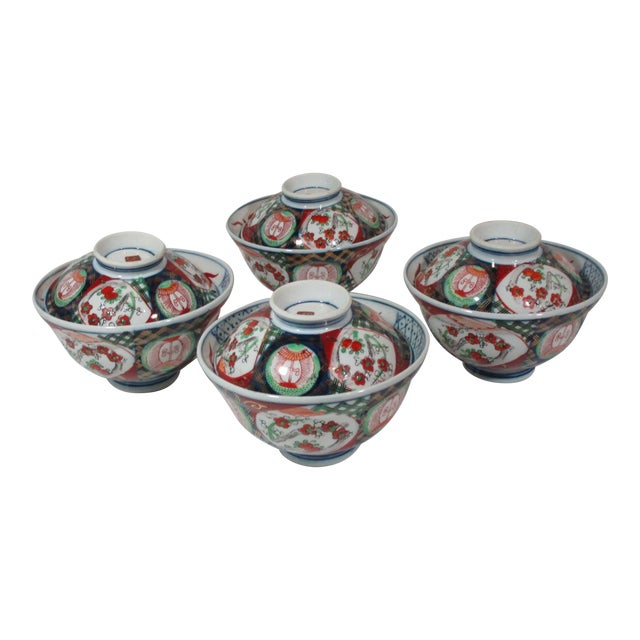 1960s Hand Painted Japanese Covered Imari Rice Bowls Set of 4 Chairish
