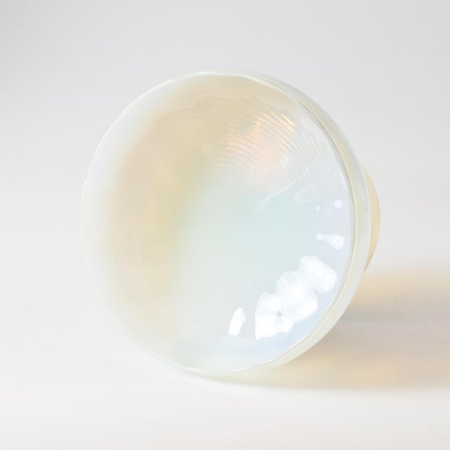 1960s Vintage Italian Opaline Glass Pedestal Bowl, 1960s For Sale - Image 5 of 11