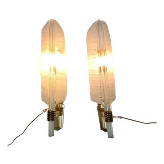 Large Wall Lights attributed to Andre Arbus & Veronese, 1950s, Set of 2 For Sale