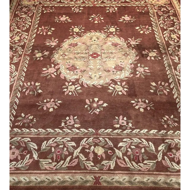 1990s Mansour Handmade Savonnerie Rug For Sale - Image 5 of 5