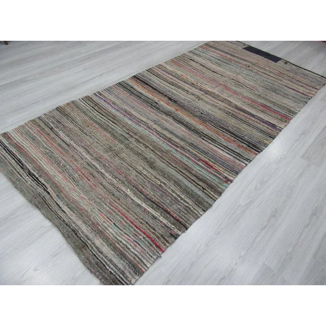 Turkish 1960s Turkish Striped Rag Rug For Sale - Image 3 of 6