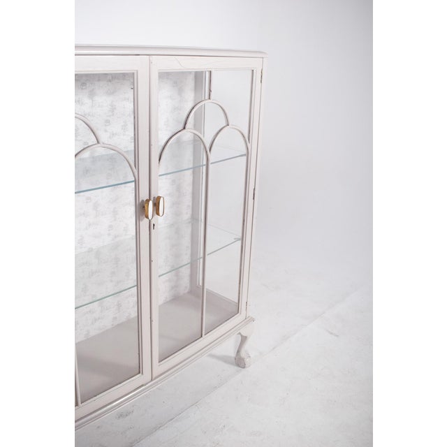 Portuguese White Painted Showcase Cabinet, 1920s For Sale - Image 4 of 14