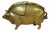 Victorian English Brass Figural Pig Inkwell with Articulated Back Lids, C. 1875 For Sale